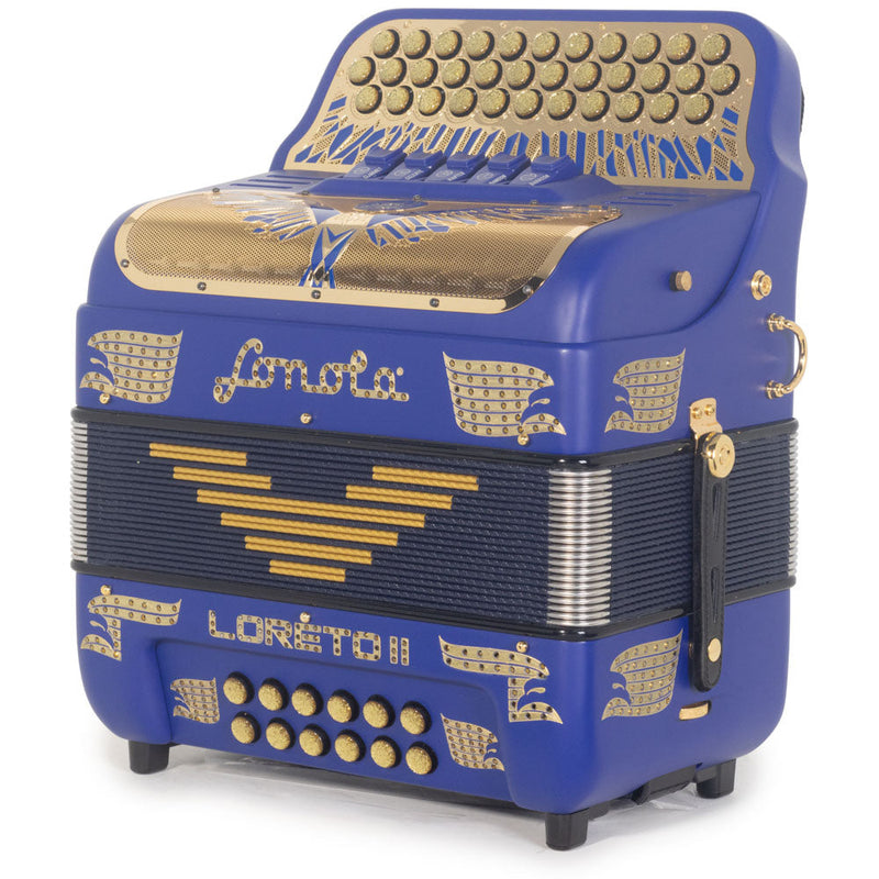 Sonola Loreto II Compact II Accordion 5 Switch EAD Matte Dark Blue with Gold-accordion-Sonola- Hermes Music