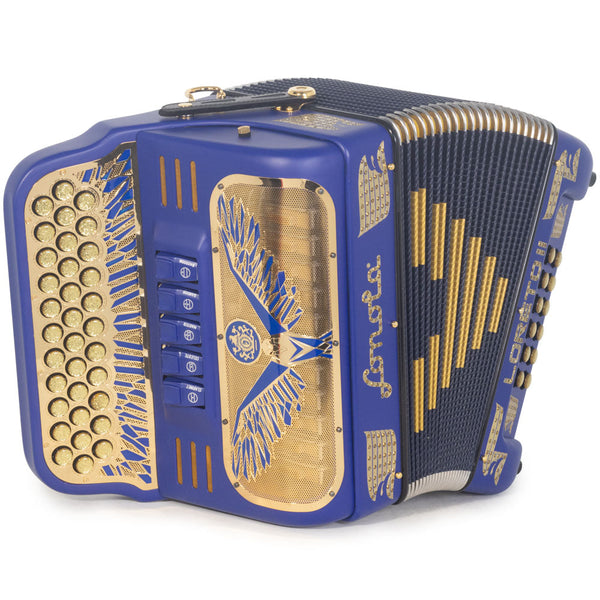 Sonola Loreto II Compact II Accordion 5 Switch EAD Matte Dark Blue with Gold-accordion-Sonola- Hermes Music