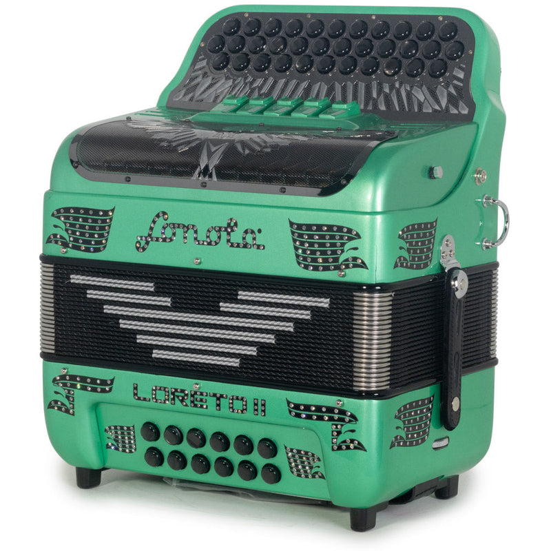 Sonola Loreto II Compact II Accordion 5 Switch FBE Light Green with Black-accordion-Sonola- Hermes Music