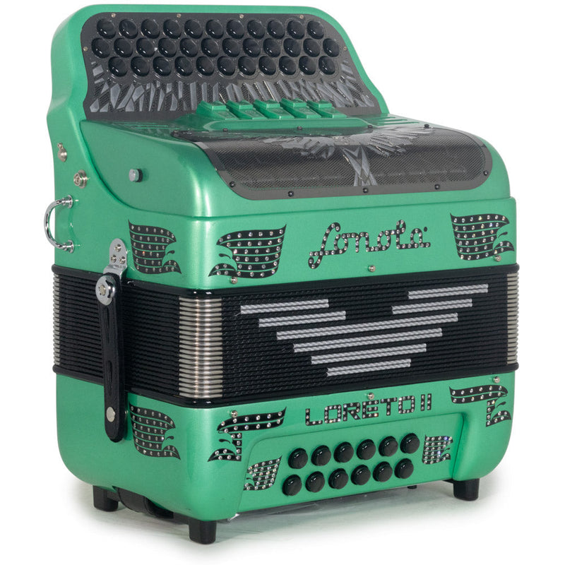 Sonola Loreto II Compact II Accordion 5 Switch FBE Light Green with Black-accordion-Sonola- Hermes Music