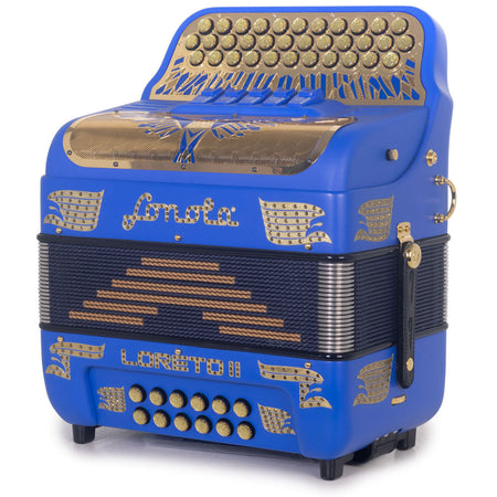 Sonola Loreto II Ultra Compact Accordion 5 Switch FBE Blue with Gold-Accordions & Concertinas-Sonola- Hermes Music