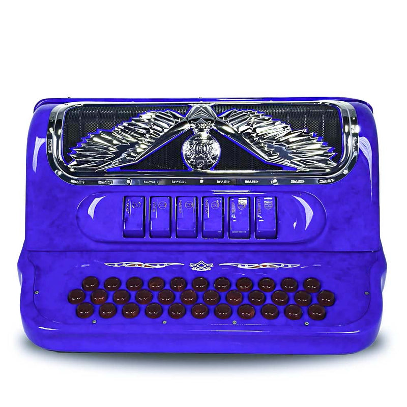 Sonola Loreto III Accordion 6 Switch FBE/GCF Royal Blue with Red-accordion-Sonola- Hermes Music