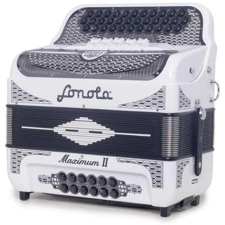 Sonola Maximum II Accordion 5 Switch EAD White with Black-accordion-Sonola- Hermes Music