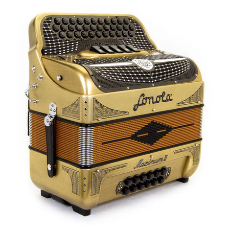 Sonola Maximum II Accordion FBE 5 Switch Gold and Black-accordion-Sonola- Hermes Music