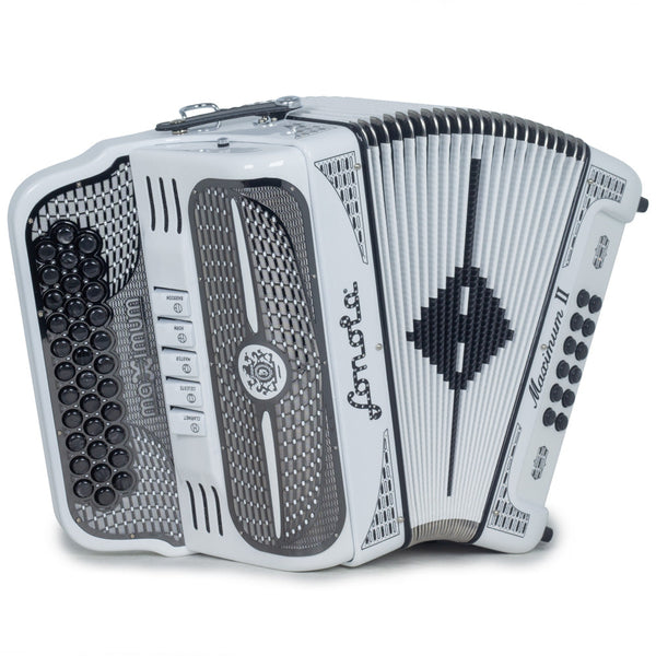 Sonola Maximum II Accordion GCF 5 Switch White with Black-accordion-Sonola- Hermes Music