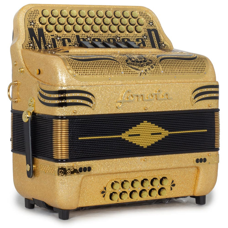 Sonola Michoacan Accordion 5 Switches EAD Gold Glitter-accordion-Sonola- Hermes Music