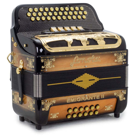 Sonola Onlywood Emigrante II Accordion 5 Switch FBE Gold-accordion-Sonola- Hermes Music