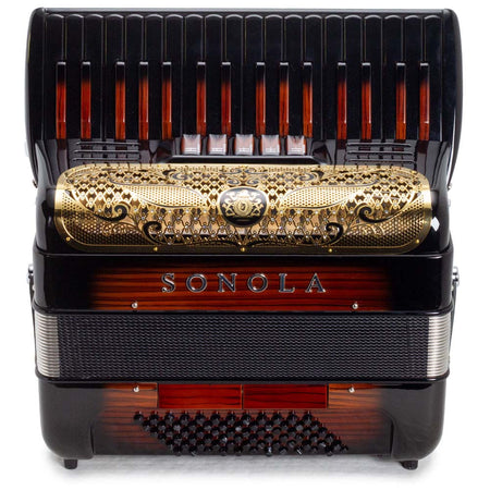 Sonola Onlywood Venezia Piano Accordion 5 Switch Dark Wood with Black-accordion-Sonola- Hermes Music