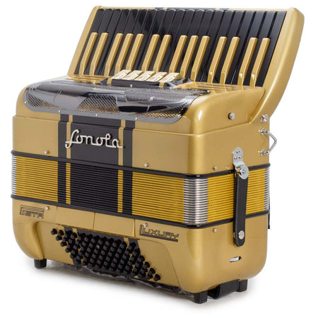 Sonola Pista Deluxe Piano Accordion 5 Switch Gold and Black Keys with Black Grill-accordion-Sonola- Hermes Music