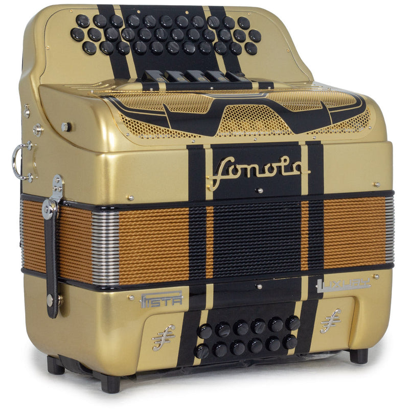 Sonola Pista Lux Accordion 5 Switch EAD Gold and Black-accordion-Sonola- Hermes Music