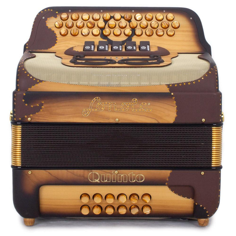 Sonola Quinto Accordion FBE 5 Switch Matte Brown with Gold-accordion-Sonola- Hermes Music