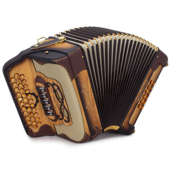 Sonola Quinto Accordion FBE 5 Switch Matte Brown with Gold-accordion-Sonola- Hermes Music