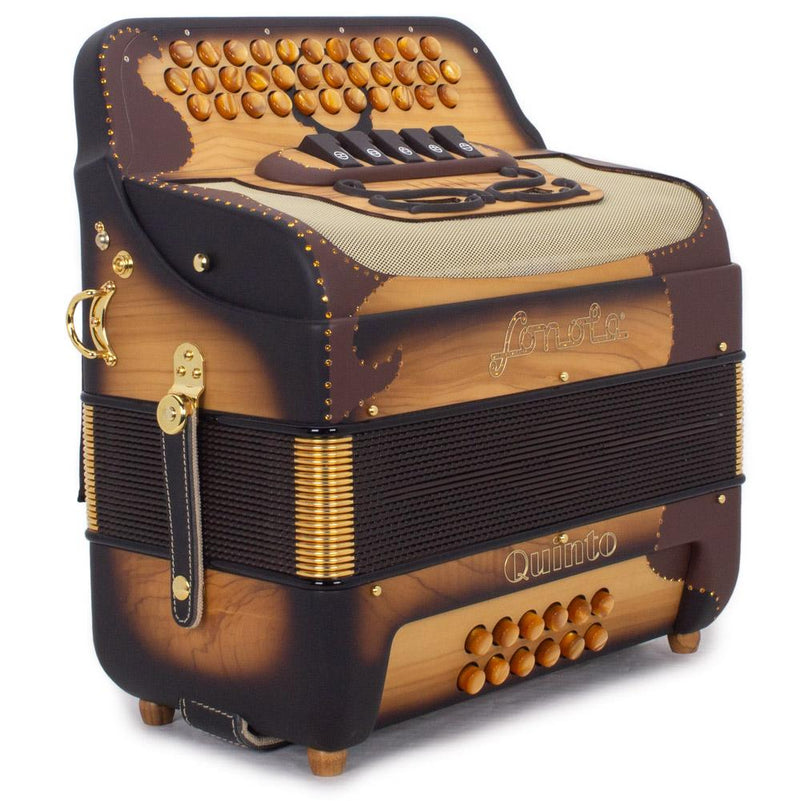 Sonola Quinto Accordion GCF 5 Switch Matte Brown with Gold-accordion-Sonola- Hermes Music