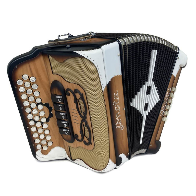 Sonola Quinto Accordion GCF 5 Switch Matte White with Chrome-accordion-Sonola- Hermes Music