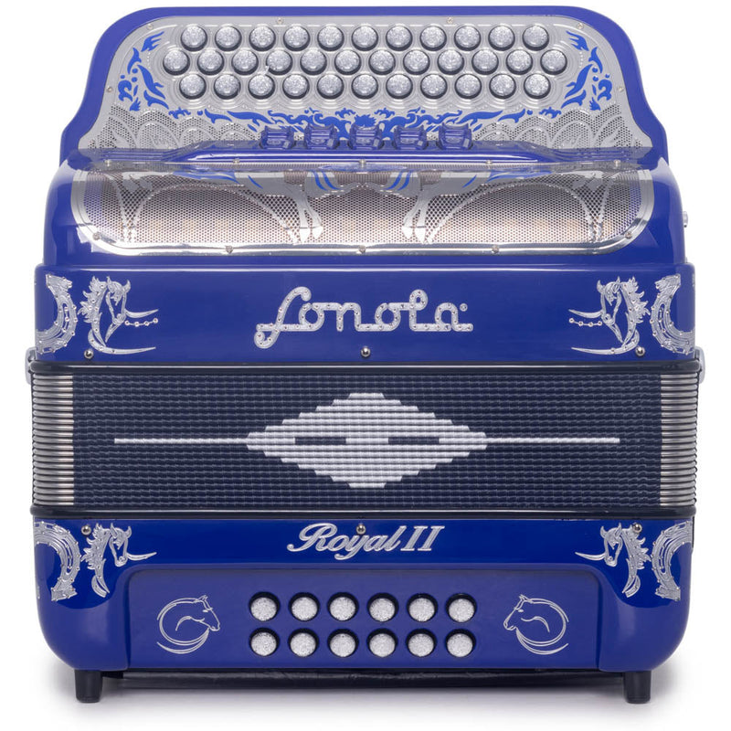 Sonola Royal II Accordion 5 Switch GCF Blue with Silver-accordion-Sonola- Hermes Music