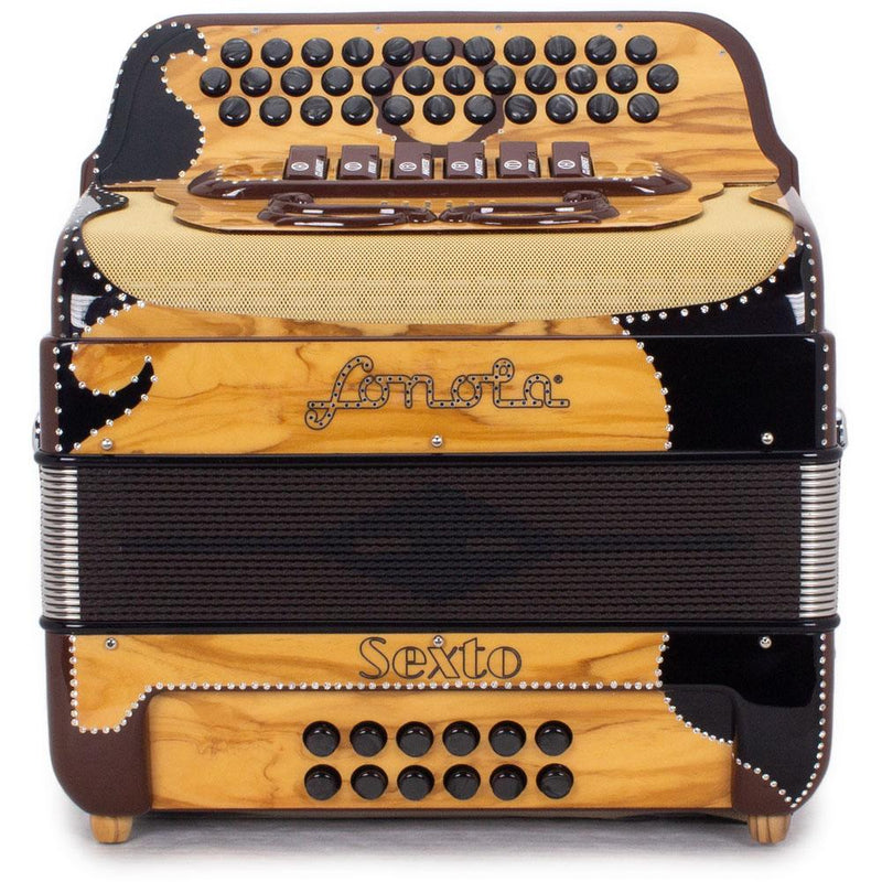 Sonola Sexto Accordion 6 Switches FBE/EAD Wood with Black-accordion-Sonola- Hermes Music