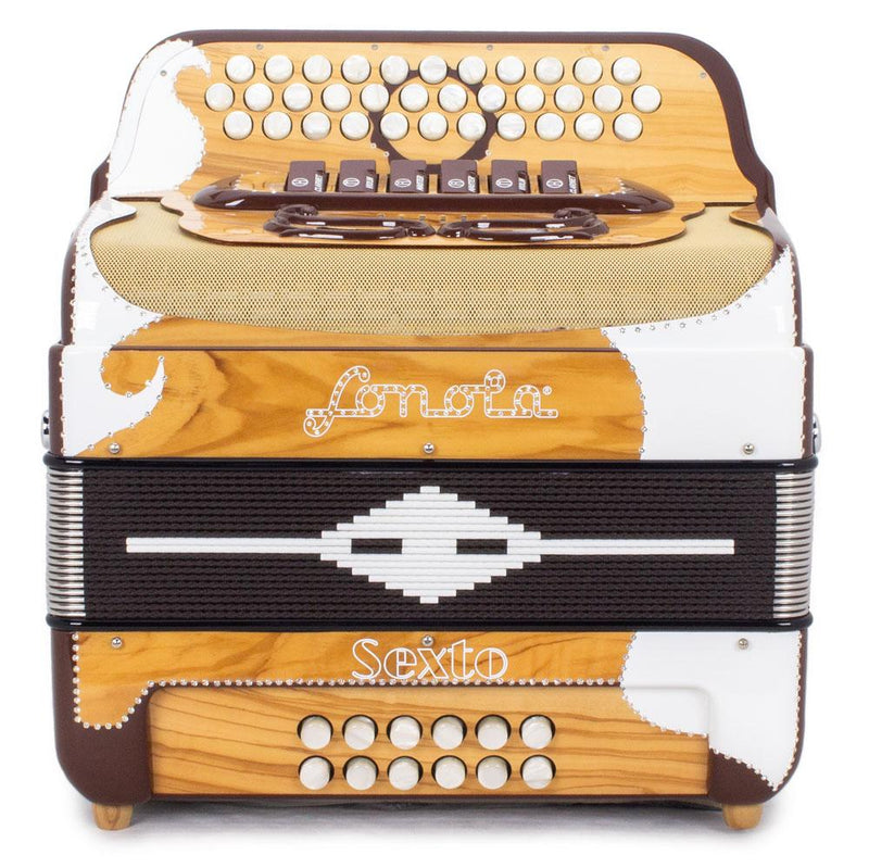 Sonola Sexto Accordion 6 Switches FBE/EAD Wood with White-accordion-Sonola- Hermes Music