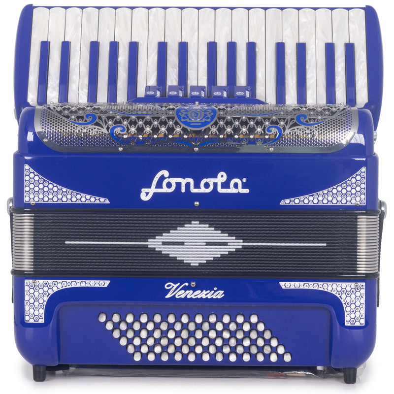 Sonola Venezia Piano Accordion 5 Switches Blue and Silver-accordion-Sonola- Hermes Music