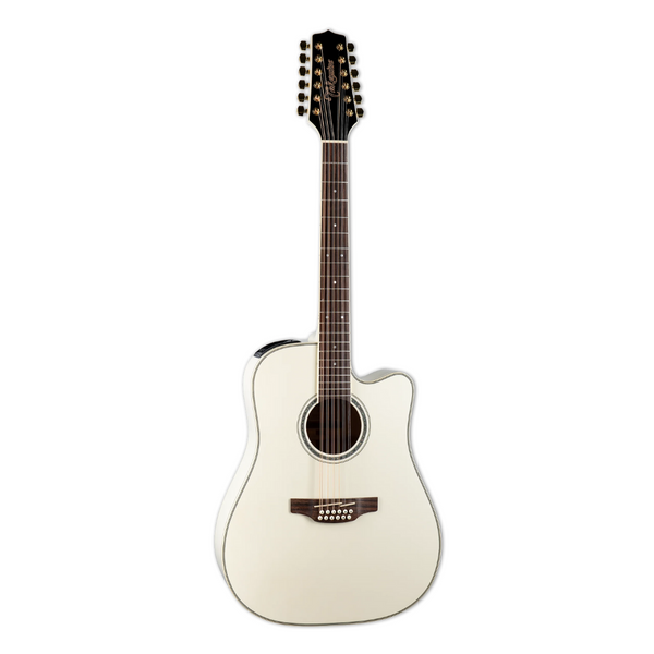 Takamine GD37CE 12-string Dreadnought Cutaway Guitar Pearl White-Guitars-Takamine- Hermes Music