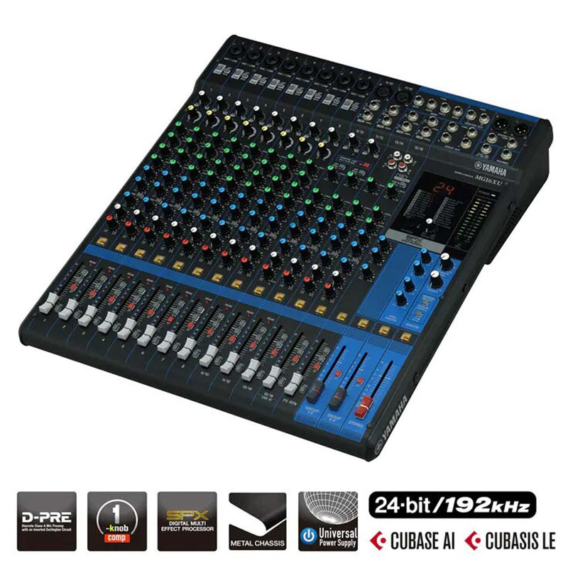 Yamaha MG16XU 16 Channel Mixer with USB and Effects-mixer-Yamaha- Hermes Music